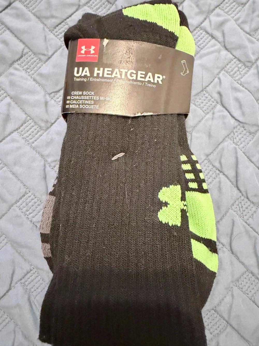 Under Armour UA HeatGear Crew Socks - Three Pack, Size L